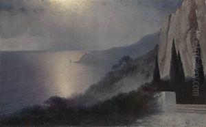 Moonlit Landscape. Oreanda, Crimea by Kharlampi Kostandi