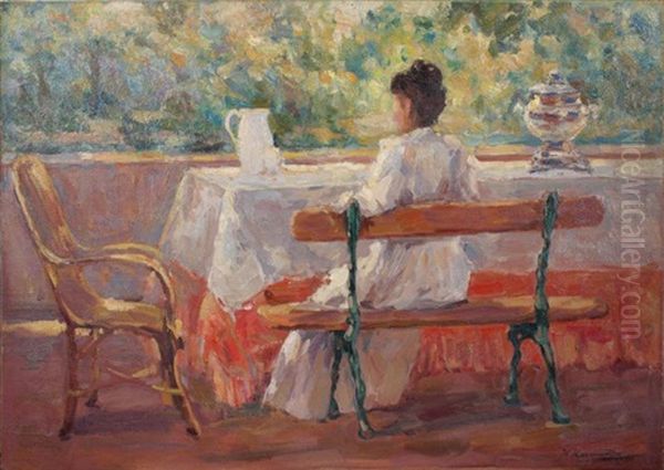 Lady With Samovar On The Terrasse - view 1