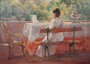 Lady With Samovar On The Terrasse