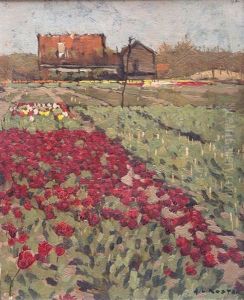 A Field Of Tulips by Antonie Louis Koster