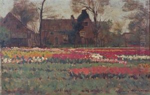 Bulb Fields In Holland by Antonie Louis Koster