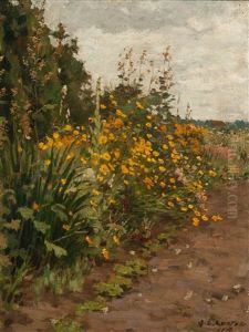 Field Of Flowers In Heemstede by Antonie Louis Koster