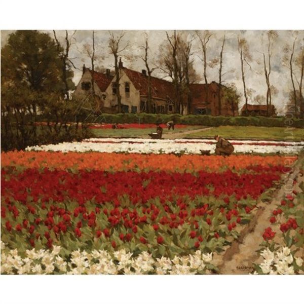 Peasants At Work In A Bulb Field - view 1