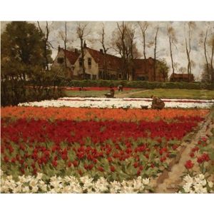 Peasants At Work In A Bulb Field by Antonie Louis Koster