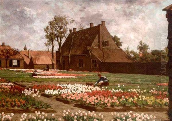 Tending To The Tulips - view 1