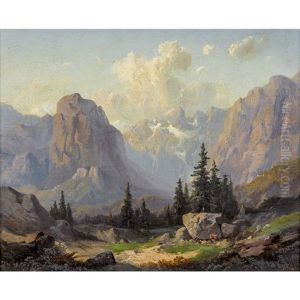 Weg Uber Die Scheidegg by Carl Georg Koester