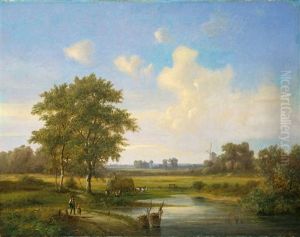 Landschaft Mit Heuernte