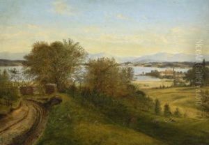 Blick Auf Einen See In Vorgebirgslandschaft Blick Auf Einen See In Vorgebirgslandschaft