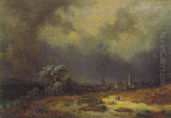 Gewitterwolken Uber Stadt Und Landschaft - view 1