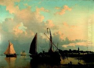 Partie Auf Dem Kanal by Everhardus Koster