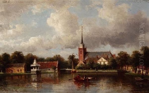 Ruderer Auf Dem Kanal Einer Hollandischen Stadt - view 1
