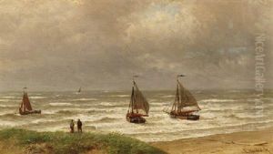 Fischerboote An Der Kanalkuste by Everhardus Koster
