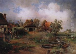 Hollandische Dorflandschaft by Paul Koester