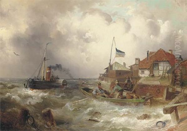 Rowing Out In Choppy Waters - view 1