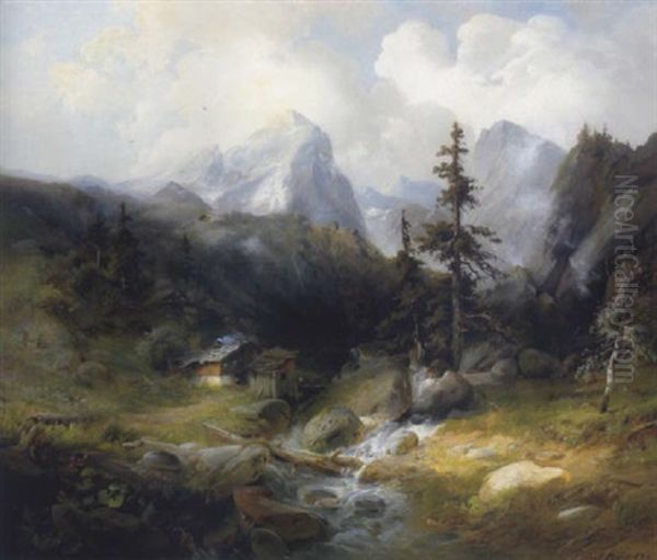 Almhutte Im Gebirgstal - view 1