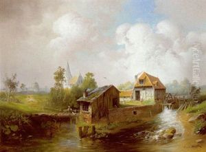 Niederrheinische Dorflandschaft by Paul Koester