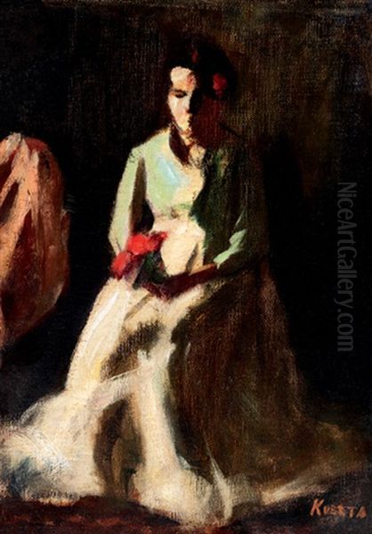 Girl With Flowers - view 1