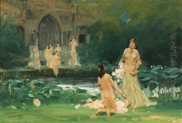 Nymphs By A Lily Pond - view 1