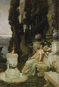 A Lady On A Marble Bench In Ancient Rome by Vasili Aleksandrovich Kotarbinsky
