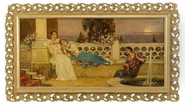 Harp Player At A Terrace - view 1