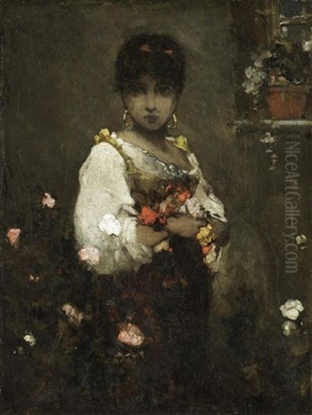 Eastern Beauty With Flowers - view 1