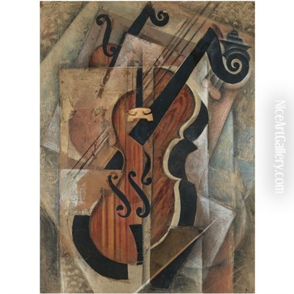 Cubist Still Life With Violin - view 1