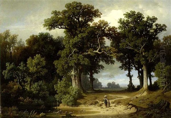 Kinder Auf Einem Waldweg - view 1