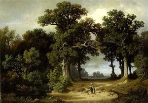 Kinder Auf Einem Waldweg by Theodor Kotsch