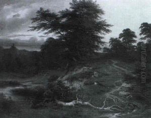 Waldlandschaft Bei Abendstimmung by Theodor Kotsch