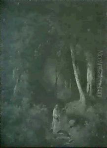 Monch In Einem Buchenwald by Theodor Kotsch