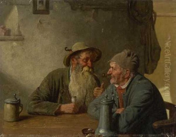 Zwei Bauern Am Wirtshaustisch - view 1