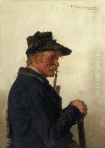 Veteran Mit Pfeife by Hugo Kotschenreiter