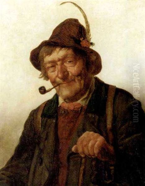 A Bavarian Man Smoking A Pipe - view 1