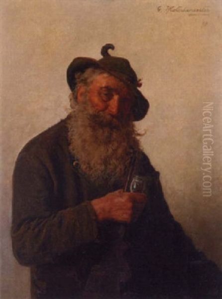 A Man Smoking His Pipe - view 1