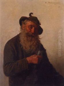 A Man Smoking His Pipe
