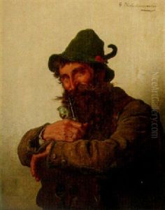 A Bavarian Hunter With A Pipe
