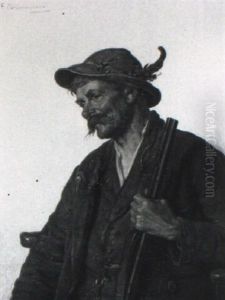 Junger Jager, Ein Gewehr Haltend by Hugo Kotschenreiter