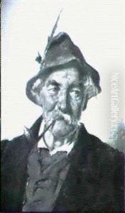Brustportrait Eines Pfeiferauchers