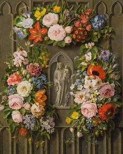 Madonna Mit Kind Von Blumen Umrankt by Pauline Von Koudelka-Schmerling