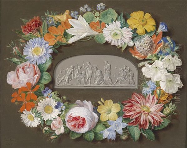 Allegorie Auf Die Musik, Umgeben Von Einem Blumenkranz (+ Allegorie Auf Die Wissenschaft Umgeben Von Einem Blumenkranz; 2 Works) - view 1