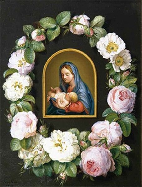Maria Mit Dem Kinde In Einem Kranz Von Rosen - view 1