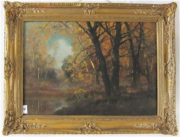 An Autumn Landscape With Stream - view 1
