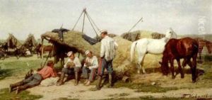 Rastende Soldaten In Ihrem Lager by Pavel Osipovich Kovalevsky