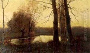 Le Soir S/l Bords De L'yvette by Ivan Ivanovitch Kowalski