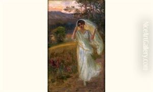 Elegante Dans Un Jardin by Leopold Franz Kowalski