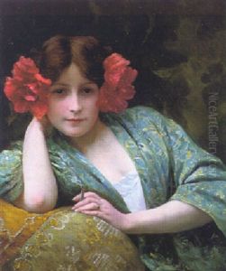 Young Lady In A Kimono by Leopold Franz Kowalski
