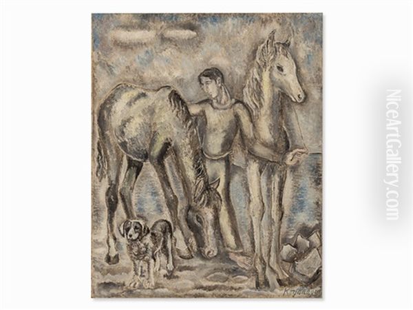 Man With Horses - view 1