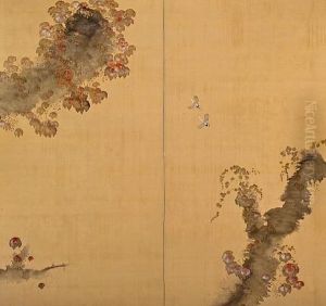 Sparrows And Ivy (+ Myna And Ivy; Pair, Each In 2 Parts) by Iskizaki Koyo