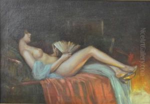Reclining Nude With Fan