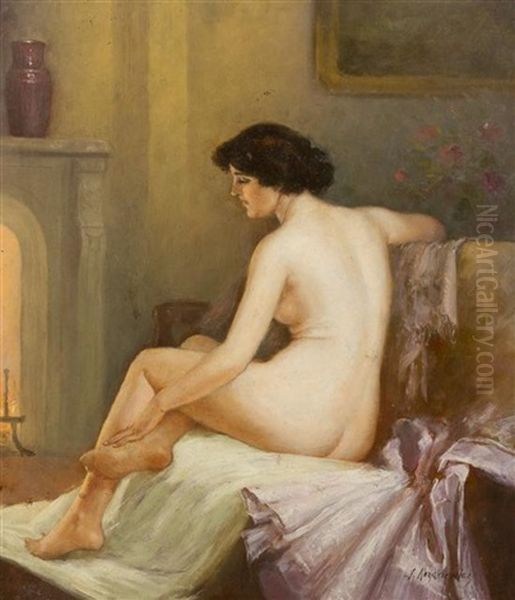 Nude Reclining In Bath - view 1